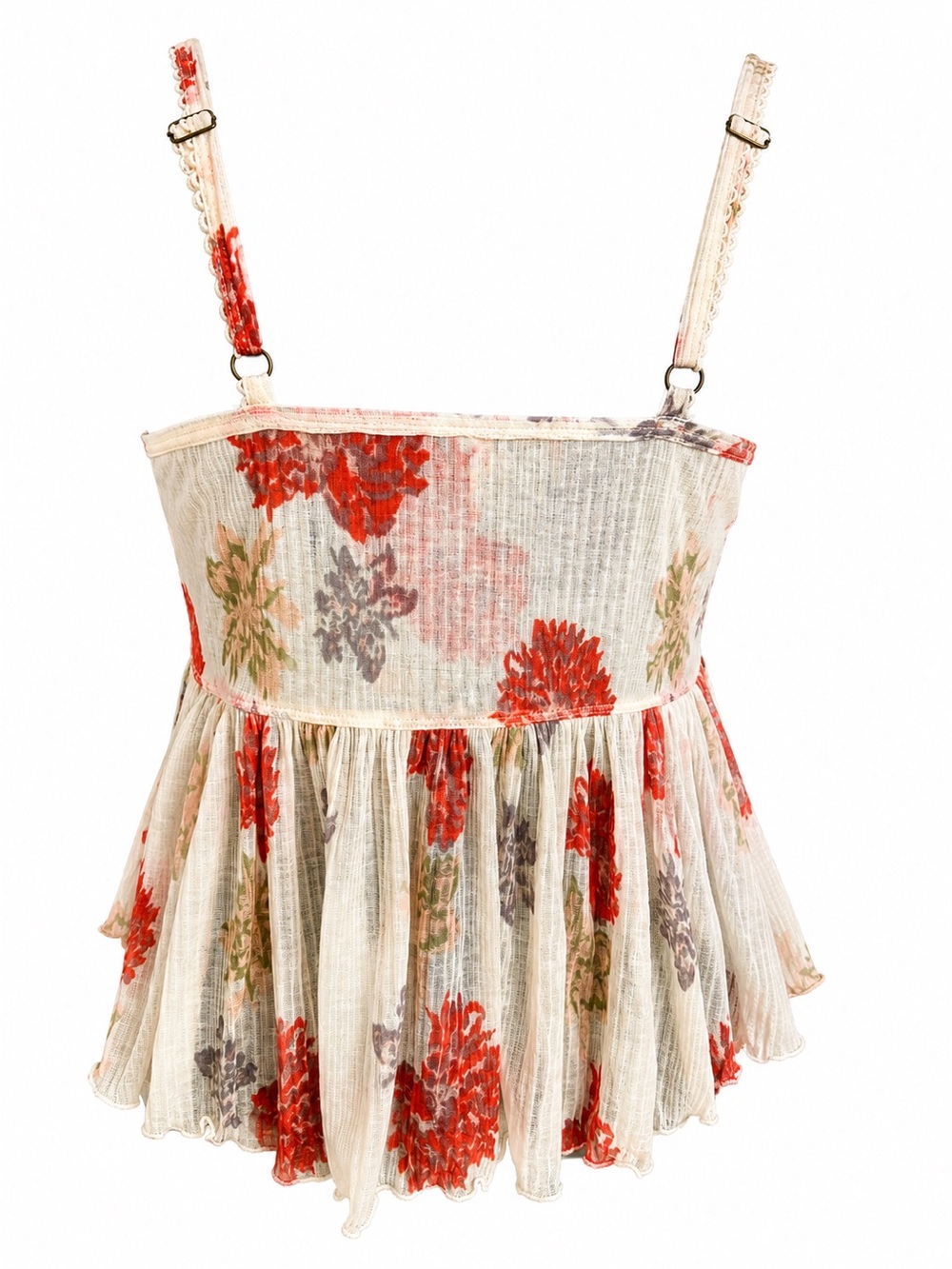 Free People Madeline China Porcelain Chiffon Top | Size L - Picture 3 of 8